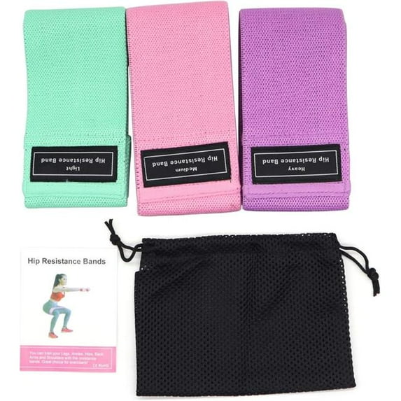 Endless EL-1044 Resistance Loop Bands with Light, Medium & Heavy Resistance Level - Multi Color - Set of 3