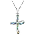 thumbnail image 1 of Endless Faith Infinity Cross with Abalone Shell Inlay Sterling Silver Necklace, 1 of 7