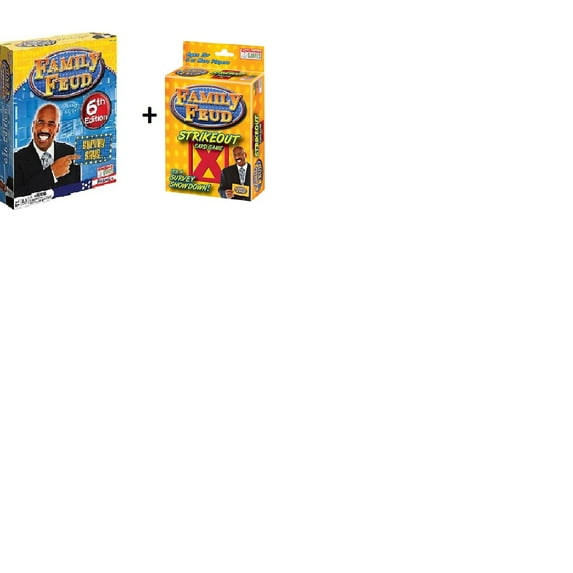 Endless Games Family Feud 6th Edition & Family Feud Strikeout Card Game Deluxe Gift Set Bundle - 2 Pack â