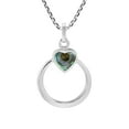 thumbnail image 1 of Endless Halo Heart Abalone Shell Inlay Sterling Silver Pendant Necklace, 1 of 6