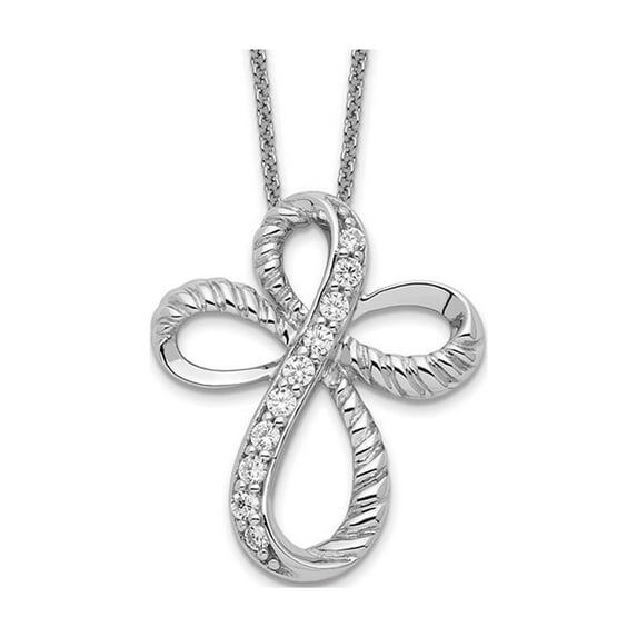 Endless Hope Cross Pendant Necklace in Sterling Silver with Chain for Women