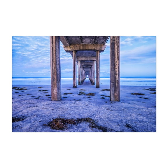 Endless Horizon - Scripps Pier - Photography Bridge Seascape Ocean Coast Architecture Minimalist Beach Unframed Wall Art Print 4 x 6 inches