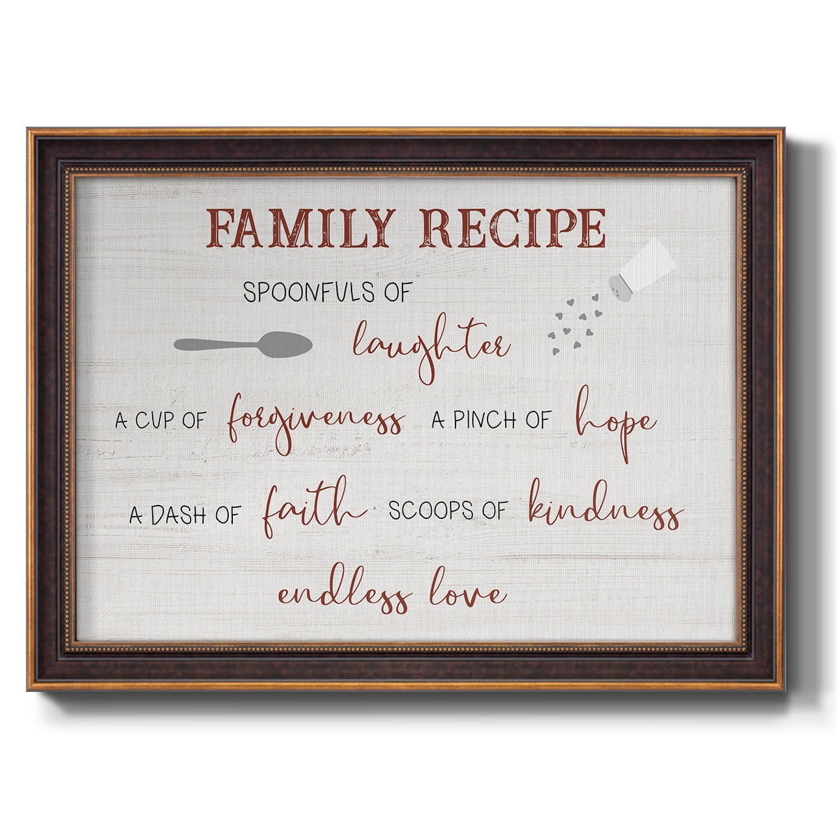 Endless Love Family Recipe Premium Framed Canvas- Ready to Hang