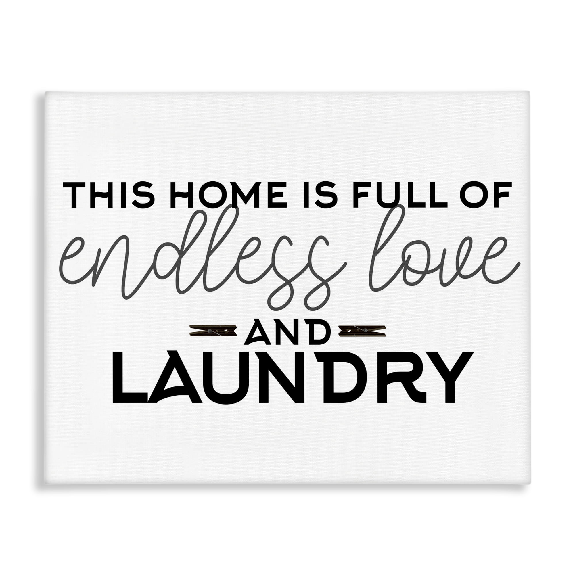 Endless Love & Laundry Minimal Canvas Wall Art, design by Kim Allen