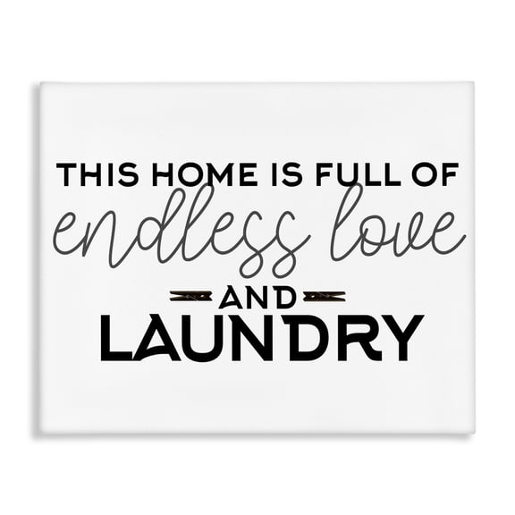 Endless Love & Laundry Minimal Canvas Wall Art, design by Kim Allen