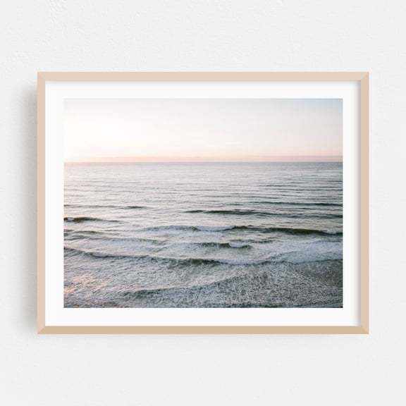 Endless Ocean Horizon in Ericeira - Travel Photography - Ericeira Lisbon Portugal Photography Ocean Waves Seascape Minimalist Coastal Sunset Calm Oak Framed Wall Art Print 12 x 16 inches