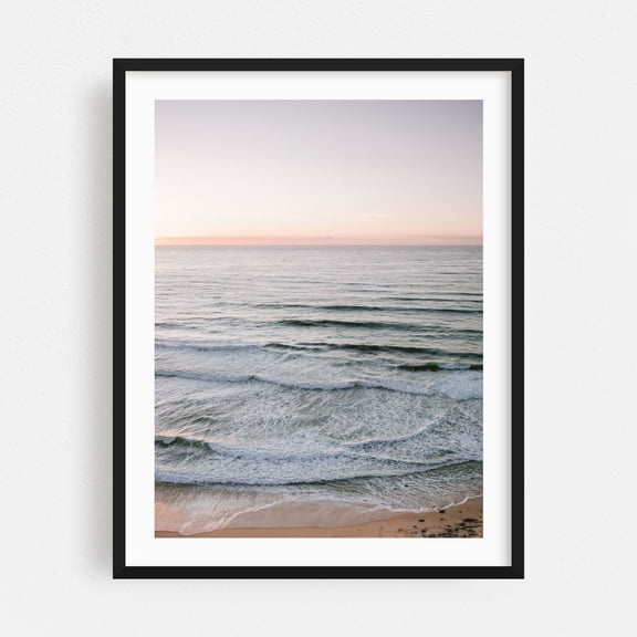 Endless Ocean Serenity at Ericeira - Travel Photography - Ericeira Lisbon Portugal Photography Ocean Waves Beach Seascape Sunset Coast Minimalist Black Framed Wall Art Print 6 x 8 inches