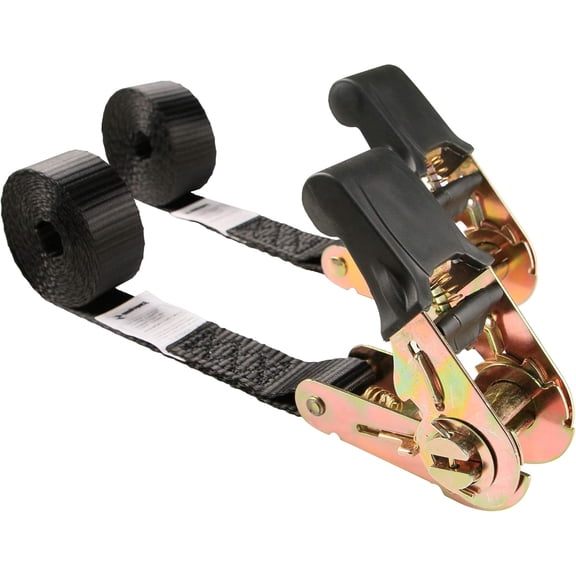 Endless Ratchet Tie Down Straps,Du-Rable Nylon Black Strap Ratcheting Securing, Cargo,Track Spring Fittings,Cargo Ropes for Trailer Loads,,Kayak,7ft-2Pack