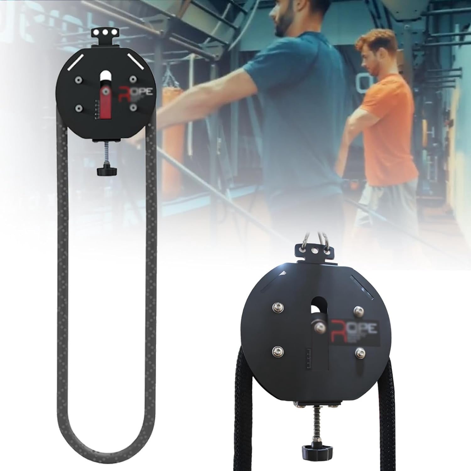 Compact Rope Trainer Endless Rope Trainer With Adjustable Resistance, Cable Pulley System ...