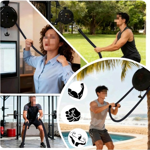 Endless Rope Trainer,Portable Cable Pulley System,Pulley Cable Machine System with Adjustable Resistance,Home Gym Equipment,for Grip,Arms,Back,Body Coordination Exercises$$Sport & Recreation Other