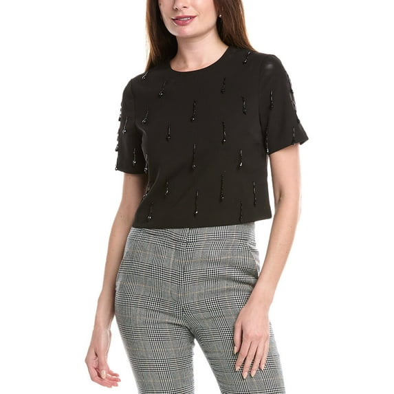 Endless Rose womens Beaded Crop Top, m, Black