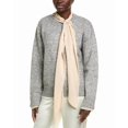 thumbnail image 1 of Endless Rose womens  Contrast Neck Tie Sweater, xs, Grey, 1 of 3