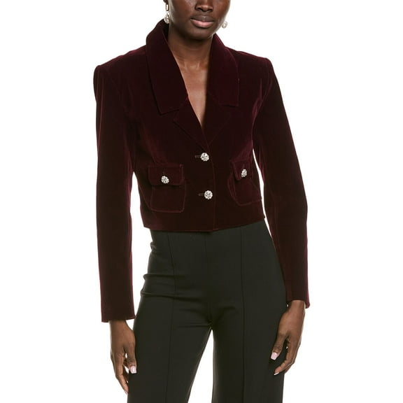 Endless Rose womens  Cropped Collared Blazer, m, Red