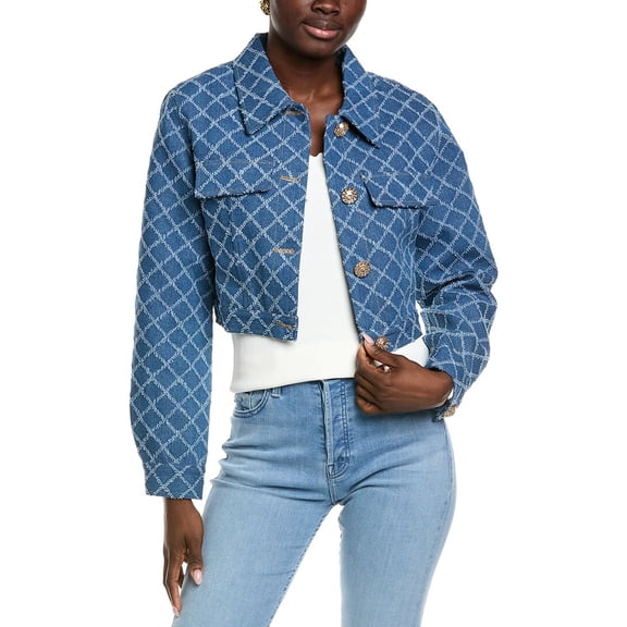 Endless Rose womens Distressed Cropped Denim Jacket, xs, Blue