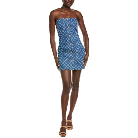Endless Rose womens Distressed Denim Mini Dress, s, Blue