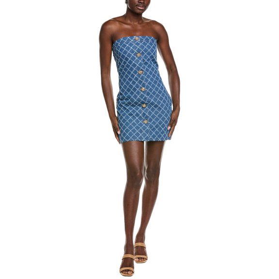 Endless Rose womens  Distressed Denim Mini Dress, xs, Blue