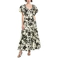 thumbnail image 1 of Endless Rose womens  Dramatic Print Maxi Dress, s, White, 1 of 3