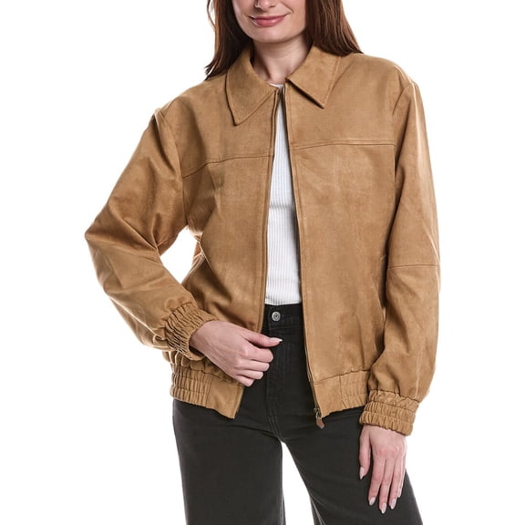 Endless Rose womens Faux Suede Work Jacket, xs, Brown