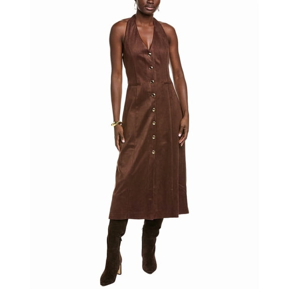 Endless Rose womens  Fitted Midi Dress, m, Brown