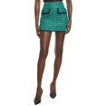 thumbnail image 1 of Endless Rose womens  Fringed Tweed Wool-Blend Mini Skirt, m, Green, 1 of 3