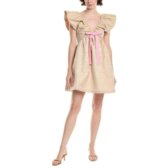 Endless Rose womens  Jacquard Print Mini Dress, s, Green