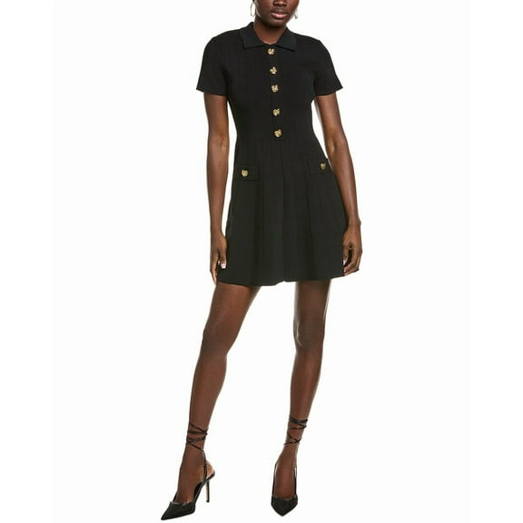 Endless Rose womens  Jewel Buttoned Mini Dress, m, Black
