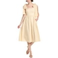thumbnail image 1 of Endless Rose womens  Linen-Blend Midi Dress, l, Tan, 1 of 3