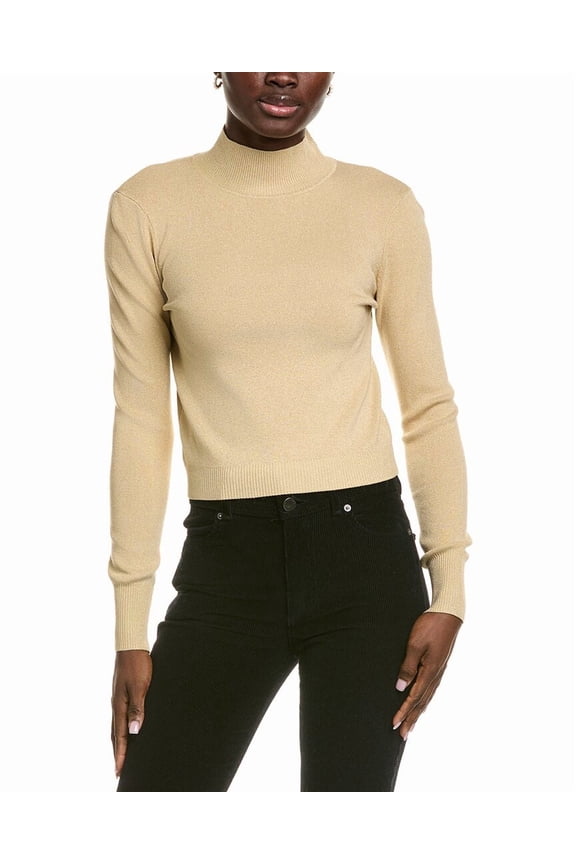 womens  Lurex Crop Top, s, Beige