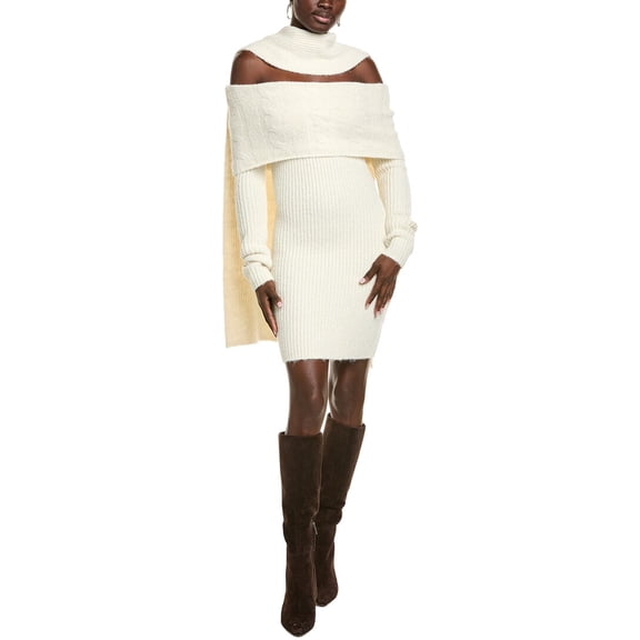 Endless Rose womens  Off-Shoulder Wool-Blend Sweaterdress, s, White
