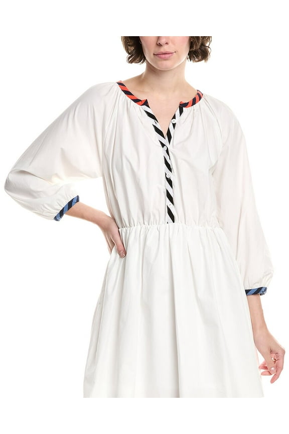 womens  Poplin Shirt Dress, s, White