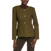 Endless Rose womens Round Neck Wool-Blend Blazer, s, Brown