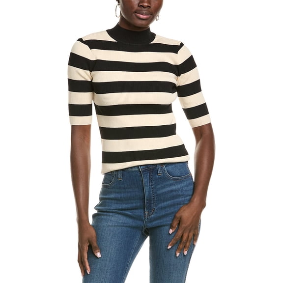 Endless Rose womens  Striped Top, l, Black