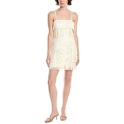 Endless Rose womens Suede Fringe Spaghetti Dress, l, White