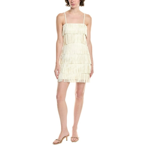 Endless Rose womens  Suede Fringe Spaghetti Dress, s, White
