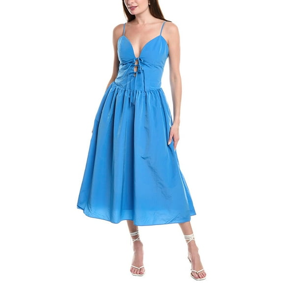 Endless Rose womens  Tie Front Midi Dress, s, Blue