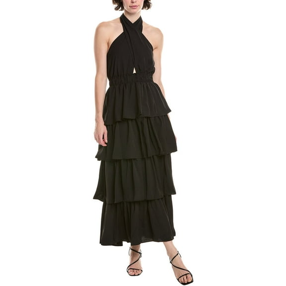 Endless Rose womens  Tiered Maxi Dress, l, Black
