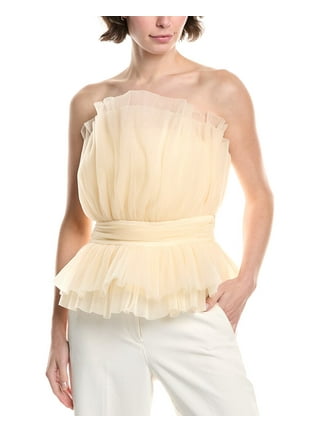トップス crayme,Petal Tulle Tops Tulle Ruffle Top