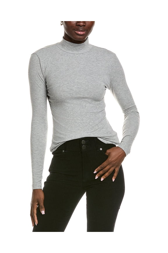 womens Turtleneck Top, XL, Grey
