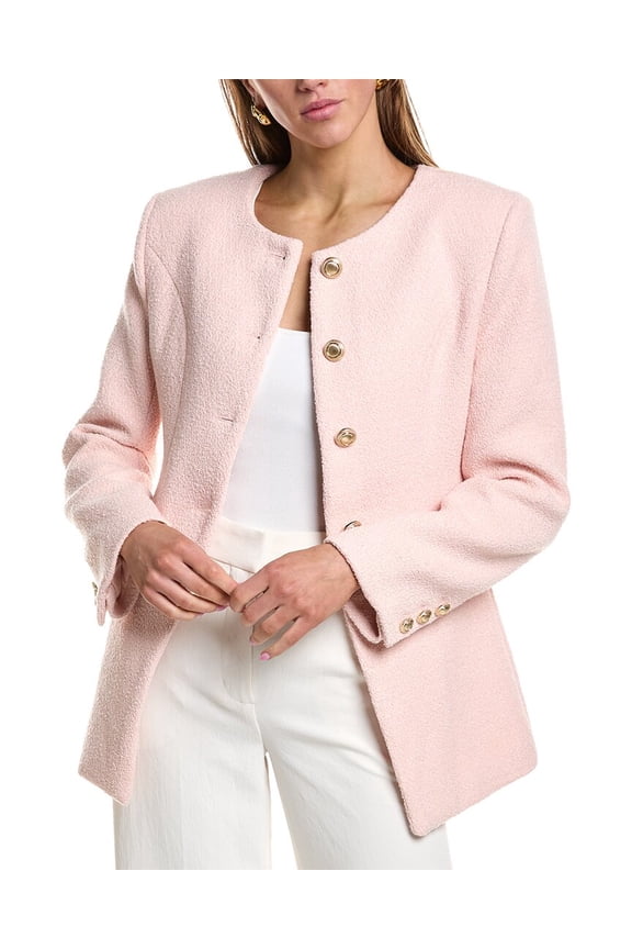 womens Tweed Buttoned Vest, m, Pink