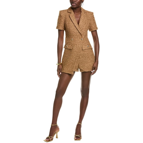 Endless Rose womens  Tweed Romper, s, Brown
