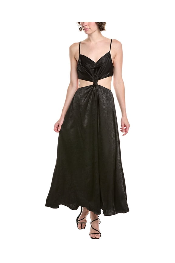 womens Twist Maxi Dress, l, Black