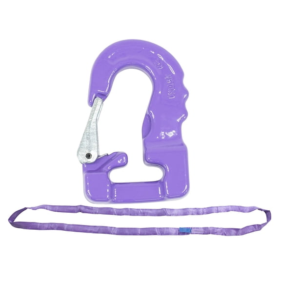 Endless Round Sling 6' Purple w/ Hook Combo Crane Wrecker Towing