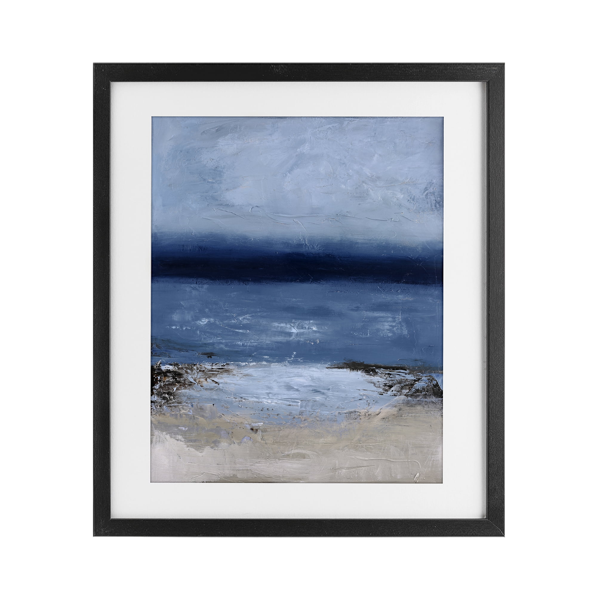 Endless Sea Moods Black Framed Print Under Glass, design by Design Fabrikken