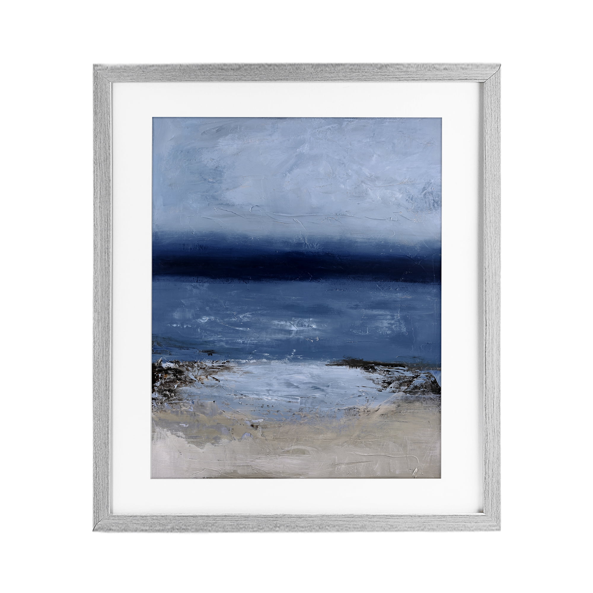 Endless Sea Moods Gray Framed Print Under Glass, design by Design Fabrikken