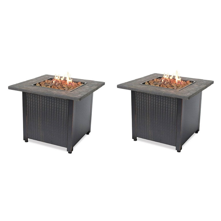 Endless Summer 30 inch Gas Firepit with Lava Rock and Real Slate Mantel Endless Summer 30 inch Gas Firepit with Lava Rock and Real Slate Mantel