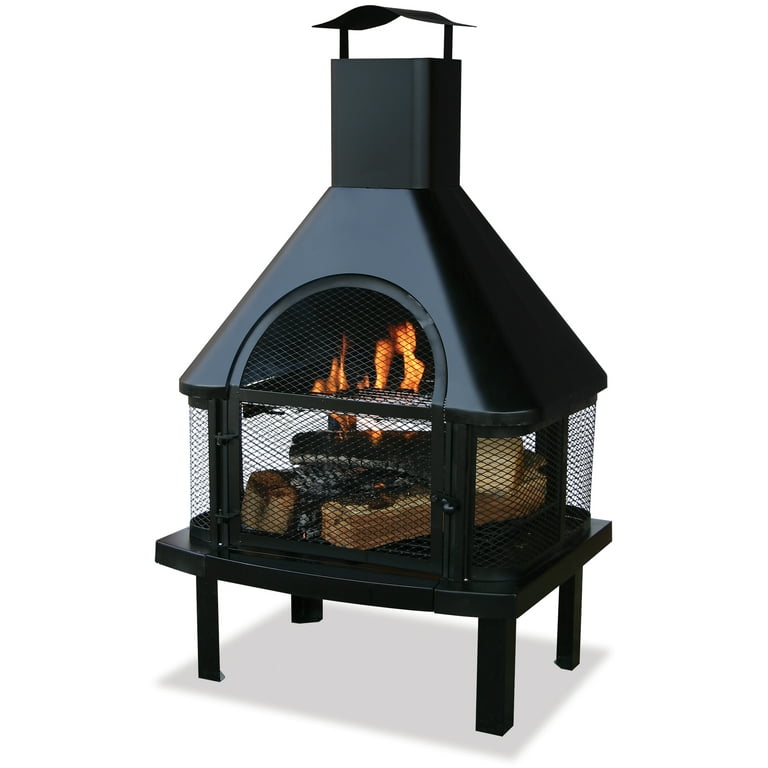 Endless Summer Black Wood Burning Outdoor Firehouse