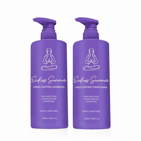 Karma Hair Endless Summer Shampoo and Conditioner Set | Brazilian Keratin & Coconut Oil | Frizz Control, Shine & Smoothness | Hydrating Hair Care Bundle for All Hair Types Women & Men