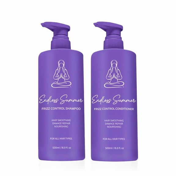 Karma Hair Endless Summer Shampoo and Conditioner Set | Brazilian Keratin & Coconut Oil | Frizz Control, Shine & Smoothness | Hydrating Hair Care Bundle for All Hair Types Women & Men