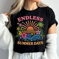 thumbnail image 1 of Endless Summer Days T-Shirt, Summer Sublimation Design, Retro Beach Shirt , Tropical Floral Sunset Clipart,Vacation Shirt ,Trendy Style, 1 of 5