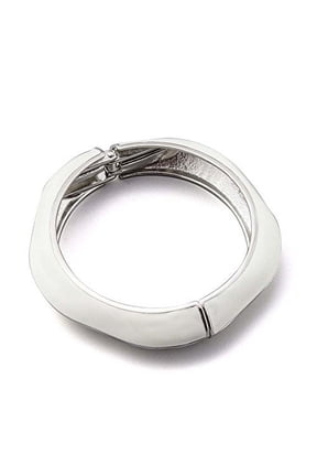 Geometric Hinged Bangle Bracelet - Silver Tone Modern Fashion Jewelry for Women Bracelet Women Silver